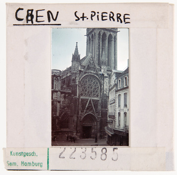 Vorschaubild Caen: St. Pierre, Fassade (Foto 1941, Dia neu gerahmt) 